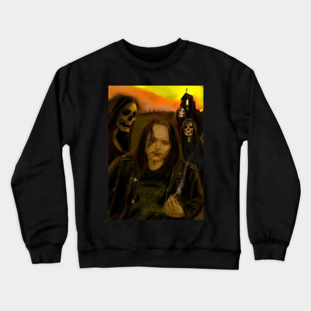 Mayhem Euronymous Crewneck Sweatshirt by Alan Frost artwork